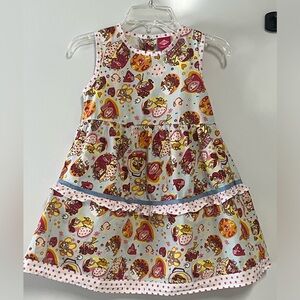 Cute Oilily Colorful Sleeveless Cotton Summer Dress with Fun Print Size 7-8